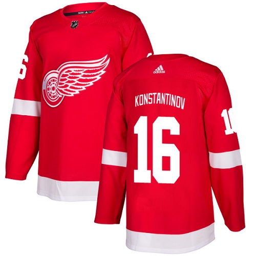 Adidas Red Wings #16 Vladimir Konstantinov Red Home Authentic Stitched NHL Jersey - Click Image to Close